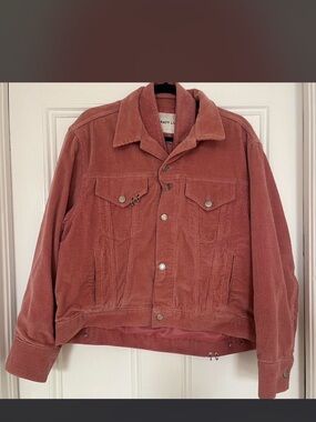 Sandy Liang Corduroy Bomber Jacket in Rust